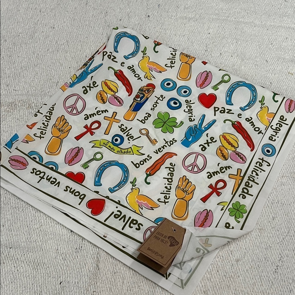 (127)Vibrant Multicolor Graphic Scarf